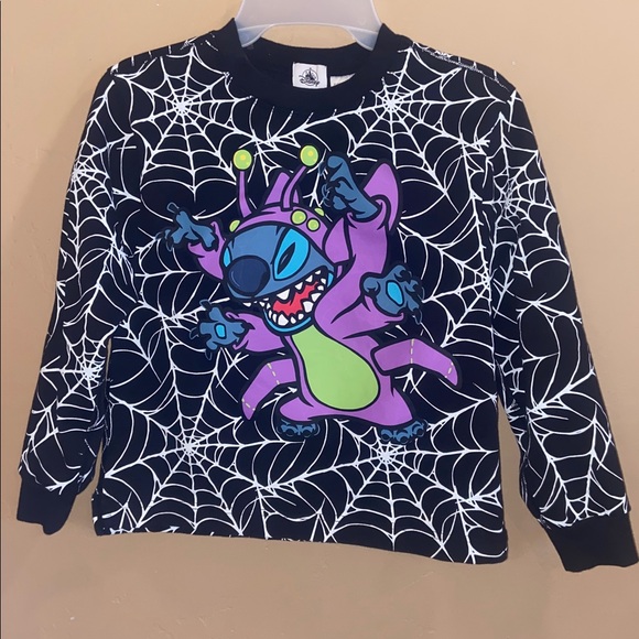 DISNEYLAND Stitch Halloween Glow-in-the-Dark JERSEY Lilo & Stitch KIDS size 9/10 - Picture 1 of 8